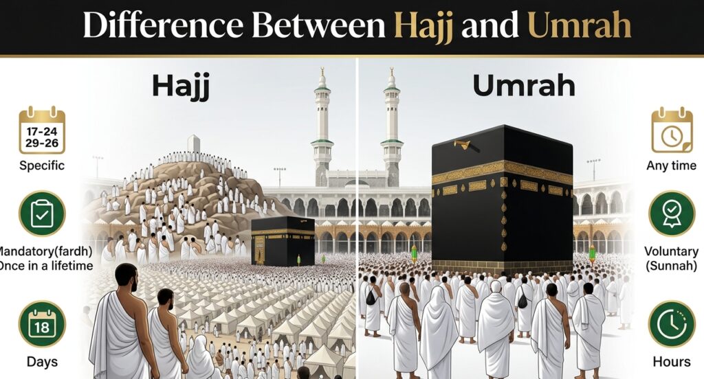 Difference Between Hajj and Umrah